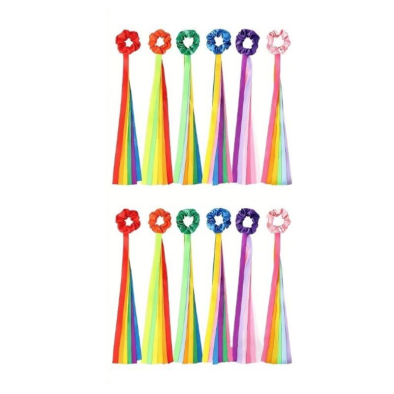 

12pcs Rainbow Dancing Ribbons Dance Sticks Music Class Elastic Bands Valentine S Day Handheld Rhythm Tassel Dance Supplies Gifts