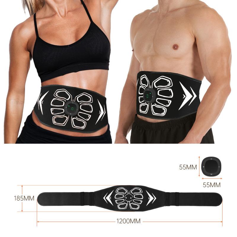 Abdominal Toning Belt Abs Trainer Waist Muscle Toner Abdominal Massager Home Workout Fitness Equipment USB Recharge