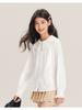 Girls' Shirt 2025 Spring New Style Doll Neck White Top Children's Thin Shirt