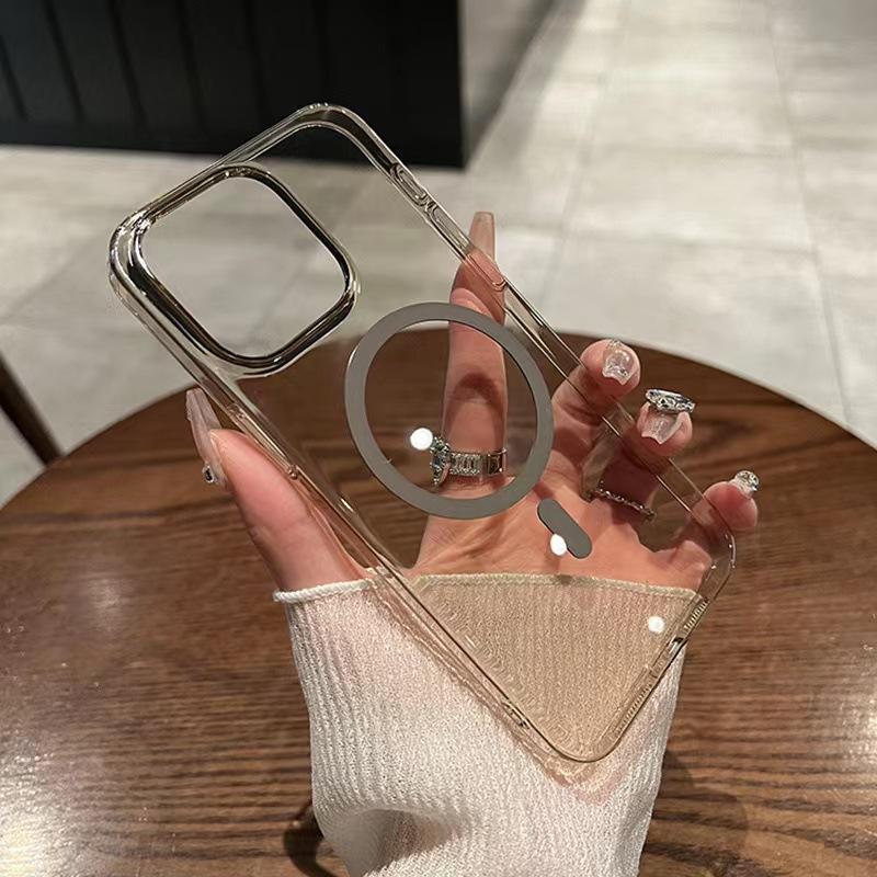 Geeignet für IPhone16Promax Transparente PC Handyhülle, Apple 15 Magnetisch Großes Loch 14 Sturzsichere Vollabdeckung Schutzhülle