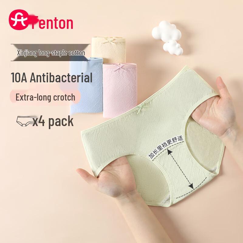 Fenteng Women's 10A Antibacterial Cotton Underwear 4-Pack