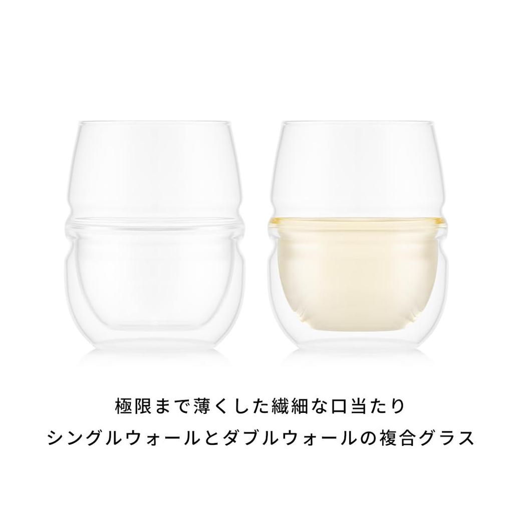 BODUM FYN Finn Double-Walled Aroma Glasses, 250ml, 2-Piece Set, Insulates Hot and Cold Drinks, Double-Walled, Heat-Resistant, Microwave, Oven,
