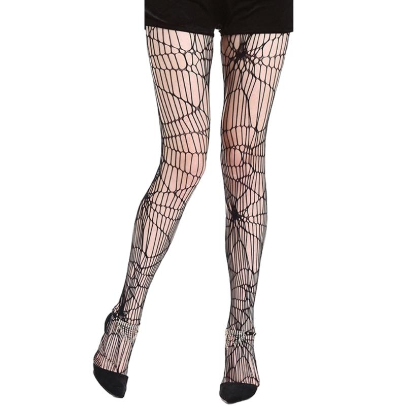 Womens High Waist Tights Fishnet Stockings Thigh High Pantyhose Halloween Cosplay Pantyhose Leggings