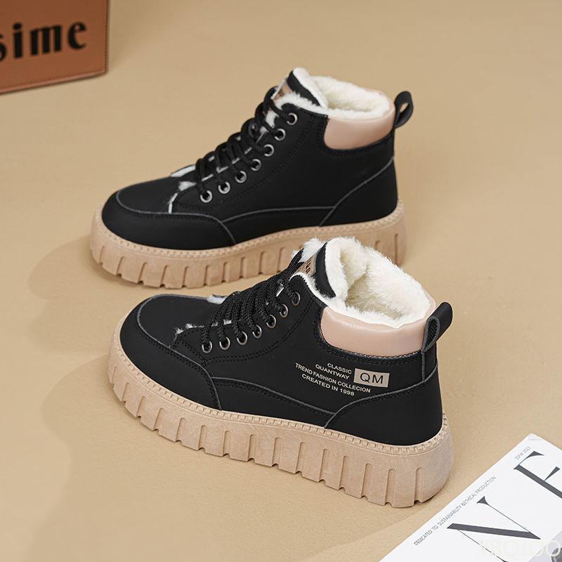 Fashion Fashionable Versatile Warm High Top Short Boots Winter New Style Plush Thick Sole Casual Comfortable Trendy Women's Shoes