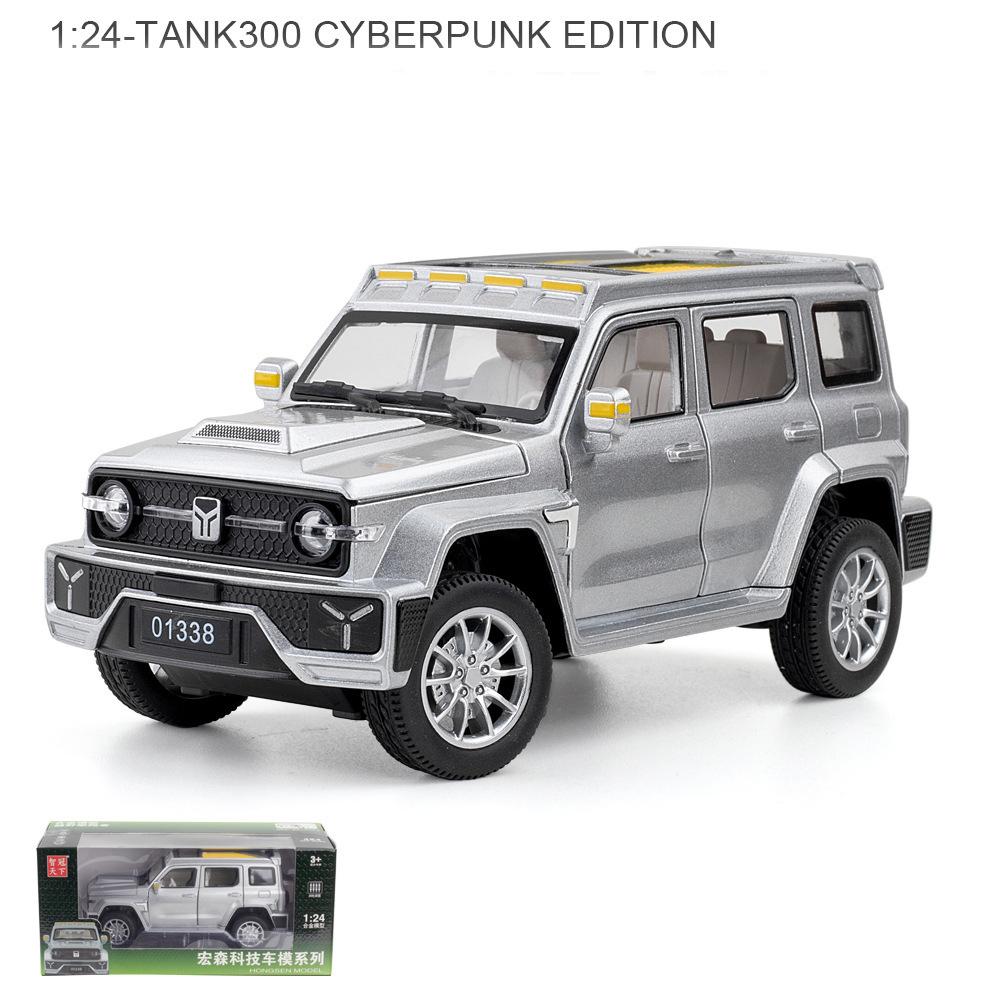 ג'יפים בקנה מידה 1/24 רנגלר טנק 300 Diecast רכב דגם צעצוע, רכב צעצוע משוך אחורה עם קול ואור לילדים פעוטות בנים בנות קולקציית מתנות