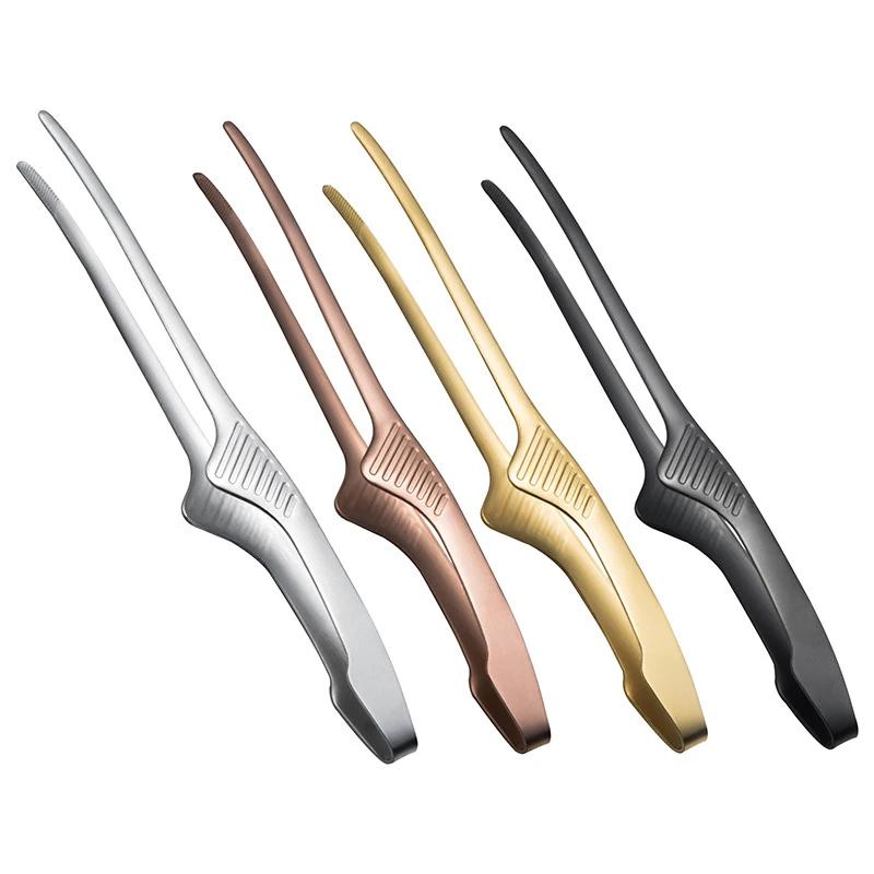 BBQ Mattang Grillklips Rustfritt stål Kjøkkentilbehør Matlaging Utendørs Grilling Non-Stick Steak Clamp Bakeverktøy
