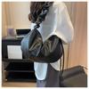 Shoulder One Korea [PETITCHOU] Bag, Handbag, Pleated, Shoulder, Minimalist, Crossbody, Lightweight, Commuting, (Black)