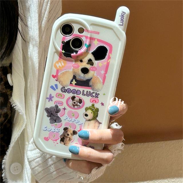 

Корейский милый мультяшный плюшевый щенок-кукла, дизайнерский чехол для телефона для Iphone 14 13 12 11 Pro Max, милый противоударный мягкий чехол на заднюю панель Funda
