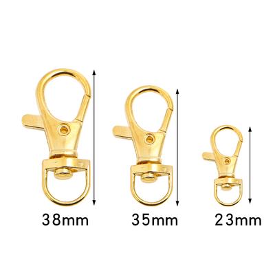 10pcs Split Key Ring Swivel Connector Carabiner for Jewelry Finding Making Gold Silver Plated Lobster Clasp Hooks DIY Keychains