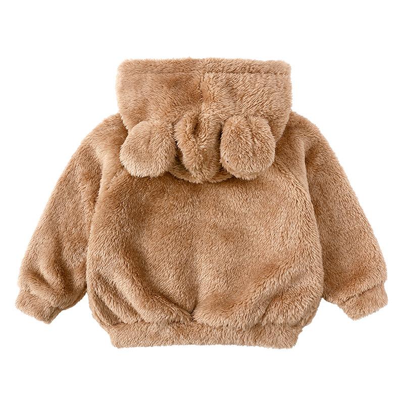 Toddler Baby Boys Girls Winter Coat Bear Ears Hoodie Jacket Thicken Warm Outwear Children Sweatshirt