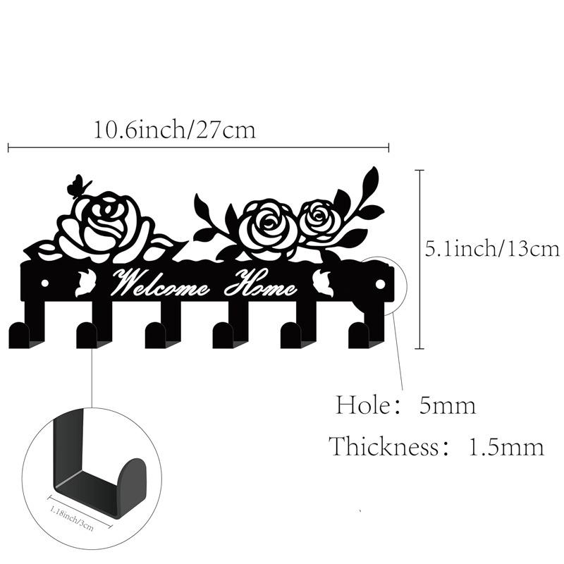 HOME Metall Wandhaken mit Buchstaben - Kreativer Eisenkunst Schlüssel- und Handtuchhalter