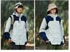 Unisex Two-Piece Mountaineering Suit with Custom Logo: Outdoor Fleece Liner & Color-Blocked Winter Workwear