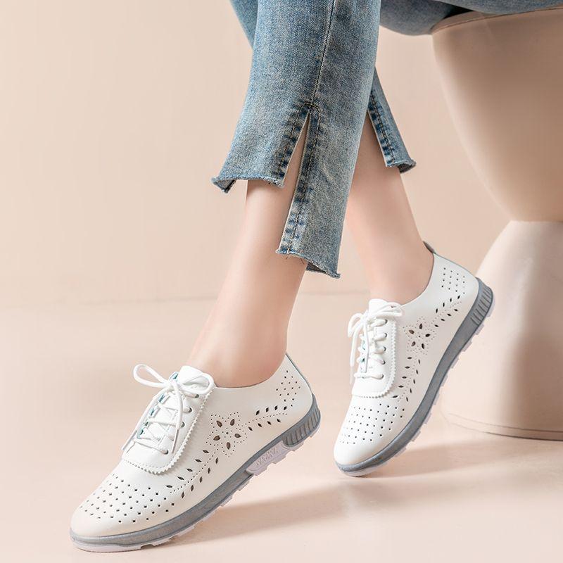 Large Size Women's Shoes, Women's Hollow Hole Shoes, Summer Sandals, Breathable Casual Shoes, Soft Soled Lightweight Shoes