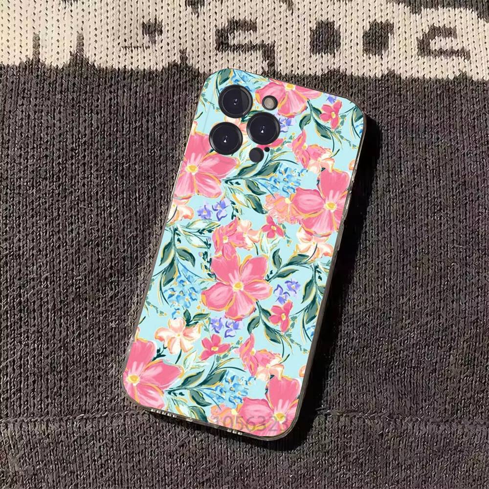 Fashion Flowe Phone Case for iPhone 11Pro 13 12 11 Pro Max 16e 17 Air 16 15 14 Plus 11ProMax