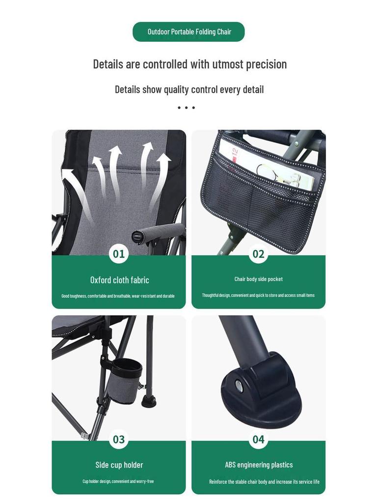 Lightweight Outdoor Folding Chair: Portable Recliner & Director's Chair for Camping, Fishing, and Relaxation.