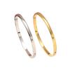 Minimalist 18K Gold-Plated Stainless Steel 4mm Polished Band Bracelet