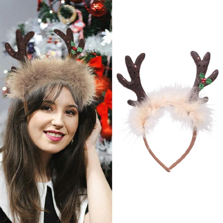 Weihnachts-Plüsch-Geweih-Haarreifen Leichtes Haaraccessoire für Familienfeiern Foto-Requisiten Kostüme