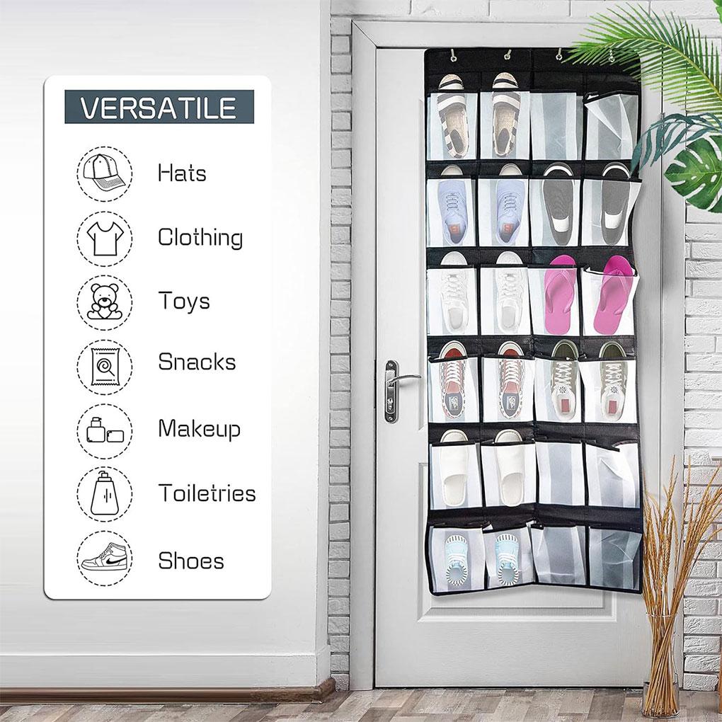 Breathable Storage Bag For 24 Pairs Of Shoes Heavy-duty Door Hanging Bag Shoe Storage Bag 24 Grid