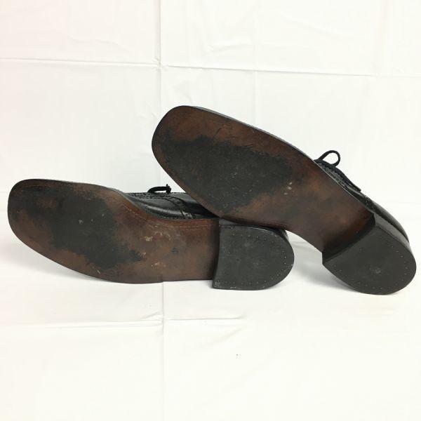 70s-80s Vintage ARISTOKRAT OLD GOLD Full Brogue Wingtip Size 10.5 28.0-28.5 Black