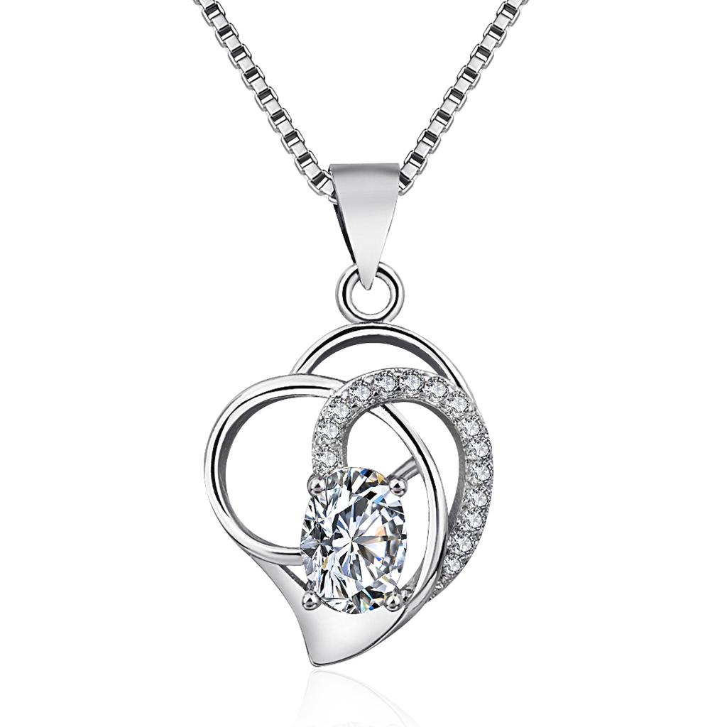 Fashion Blue Topa Silver Necklace Female Clasized Claolida