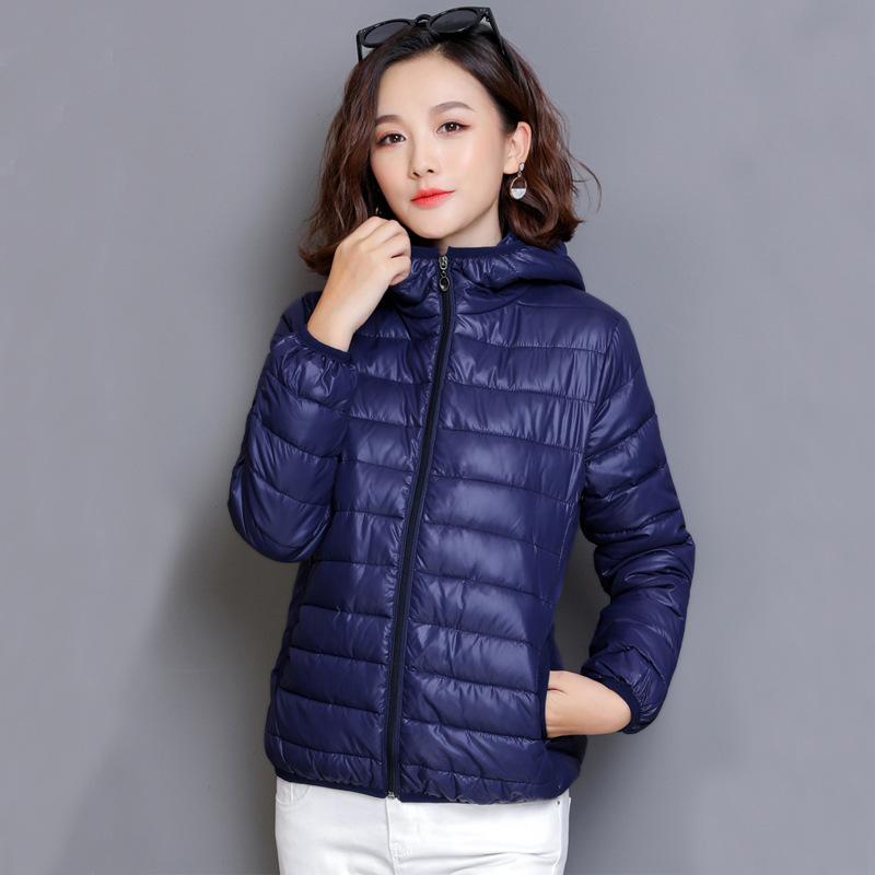 Down Jacket for Women Trend Korean Style Ultra Light Hit Hooded Coat Coats Lightweight Padded Puffer Jackets Female Winter