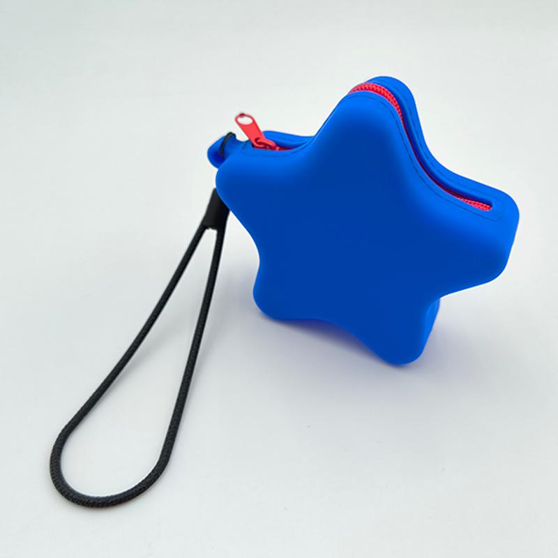 Creative Silicone Coin Purse Portable Zipper Cosmetic Bag Starfish Shape Earphone Bag Women Girls Multifunction Storage Bag