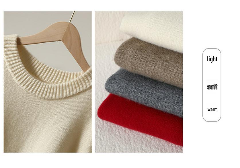 Autumn/Winter Women's 30% Cashmere Loose Knit Five-Sleeve Top