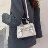 Bag women's 2025 new messenger bag portable small square bag hand bag shoulder women's bag crocodile pattern bag