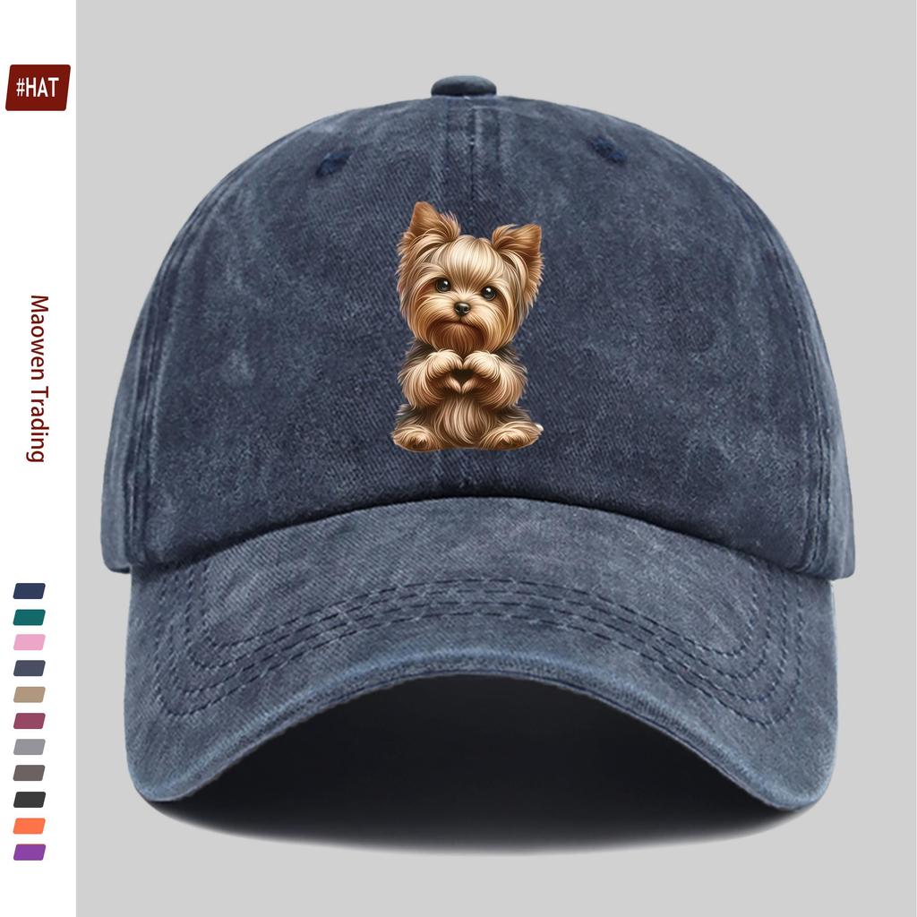 Pc Baseball Cap with HeartShaped Dog Print Fashionable Casual Printed Design Golf Cap Home Leisure Decorative Hat Comfortab