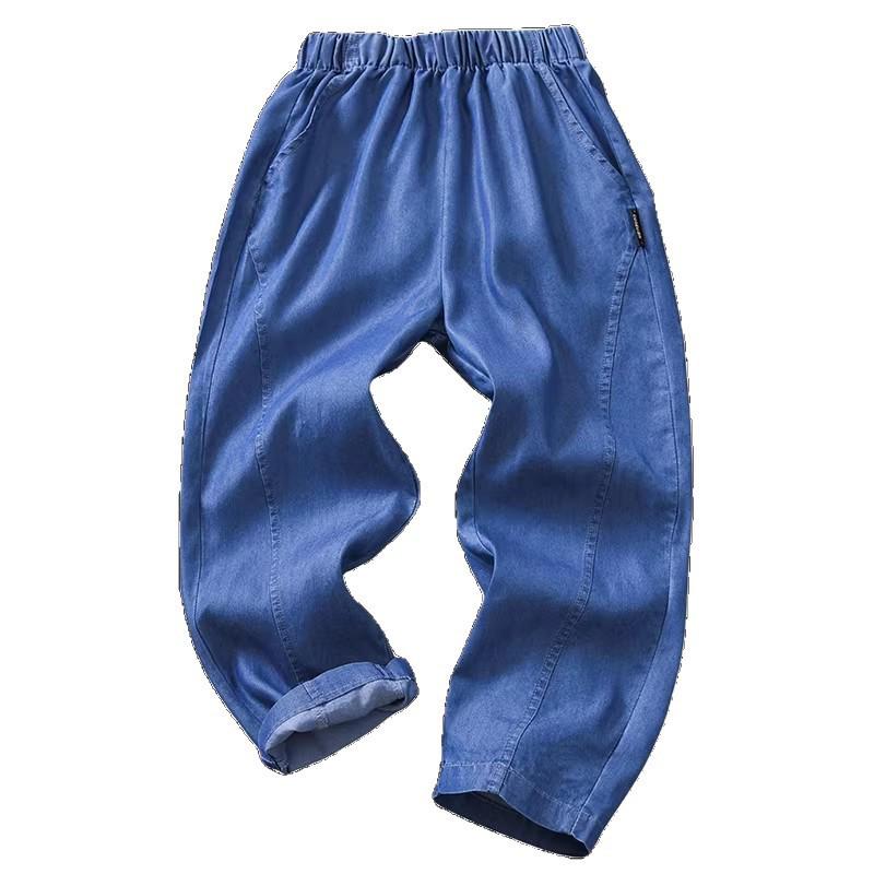 Boys' Summer Tencel Jeans – Mosquito Repellent, Ice Silk, Straight Leg Pants for Kids (2026 Trend)