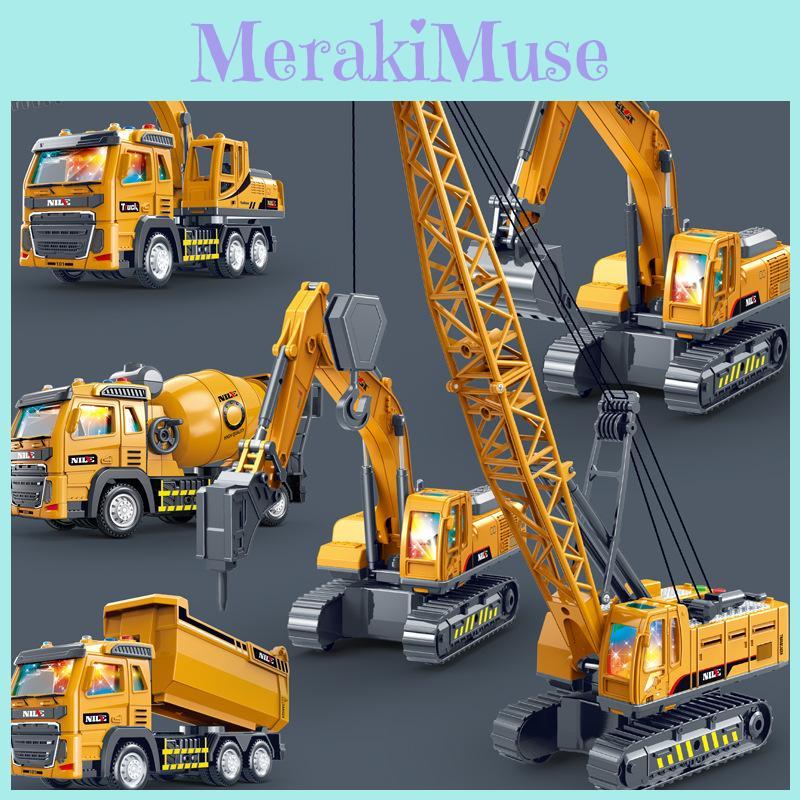 Crane Mixer Truck Inertia Engineering Children Toy With Sound And Light