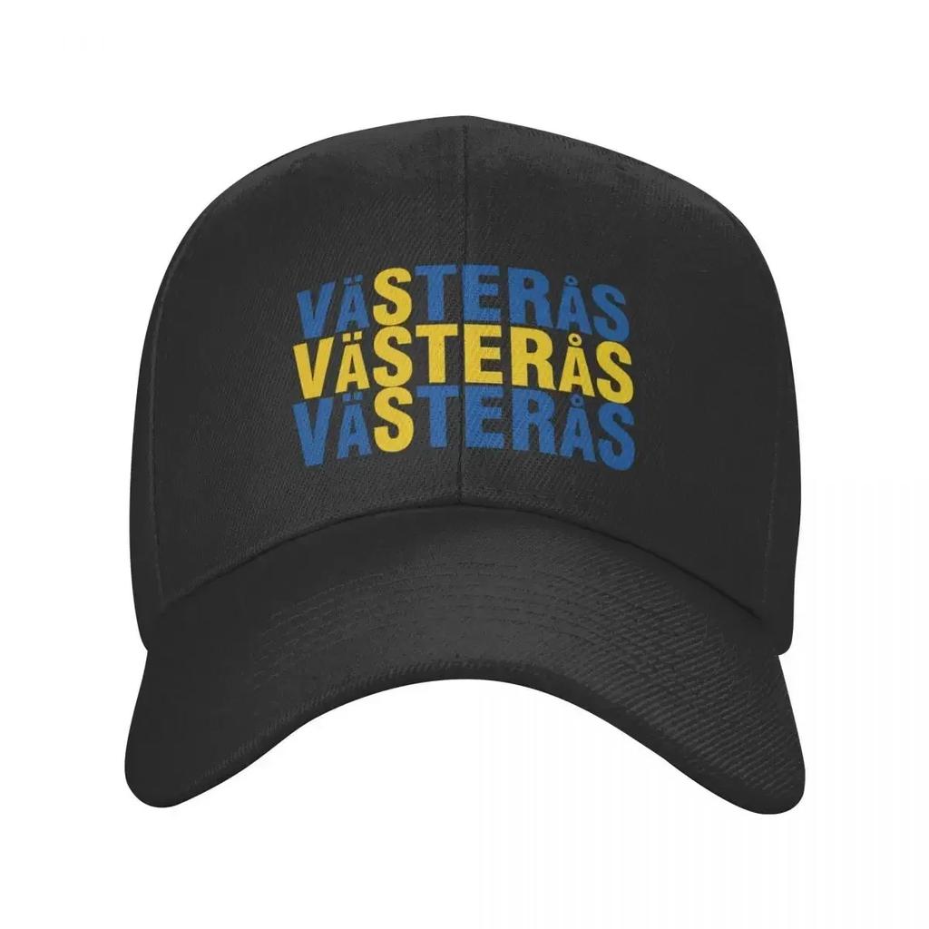 Vasteras Sverige Flagga Baseball Cap Icon Wild Ball Hat Rugby Mens Caps Womens