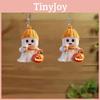 Halloween Themed Cartoon Ghost Milk Tea Pumpkin Pattern Women Acrylic Earrings