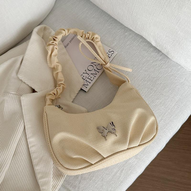 Small design texture bag 2025 new daily simplicity with summer leisure single shoulder folds crossbody armpit