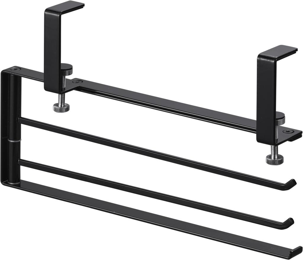 Yamazaki Tower Range Hood Dishcloth Adjustable Storage W26 X X Simply Clips To the Range Hood Hanger, Horizontally, Black, Size D3.7 H15.2cm (1790),