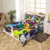 Colorful Cute French Dog Three-Piece Quilt Cover 3D Digital Printing Bedding Set Bed Cover
