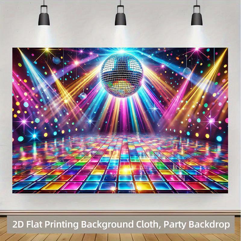2D background fabric, 1 piece, filled with flashing disco lights, suitable for birthday parties and photography studios