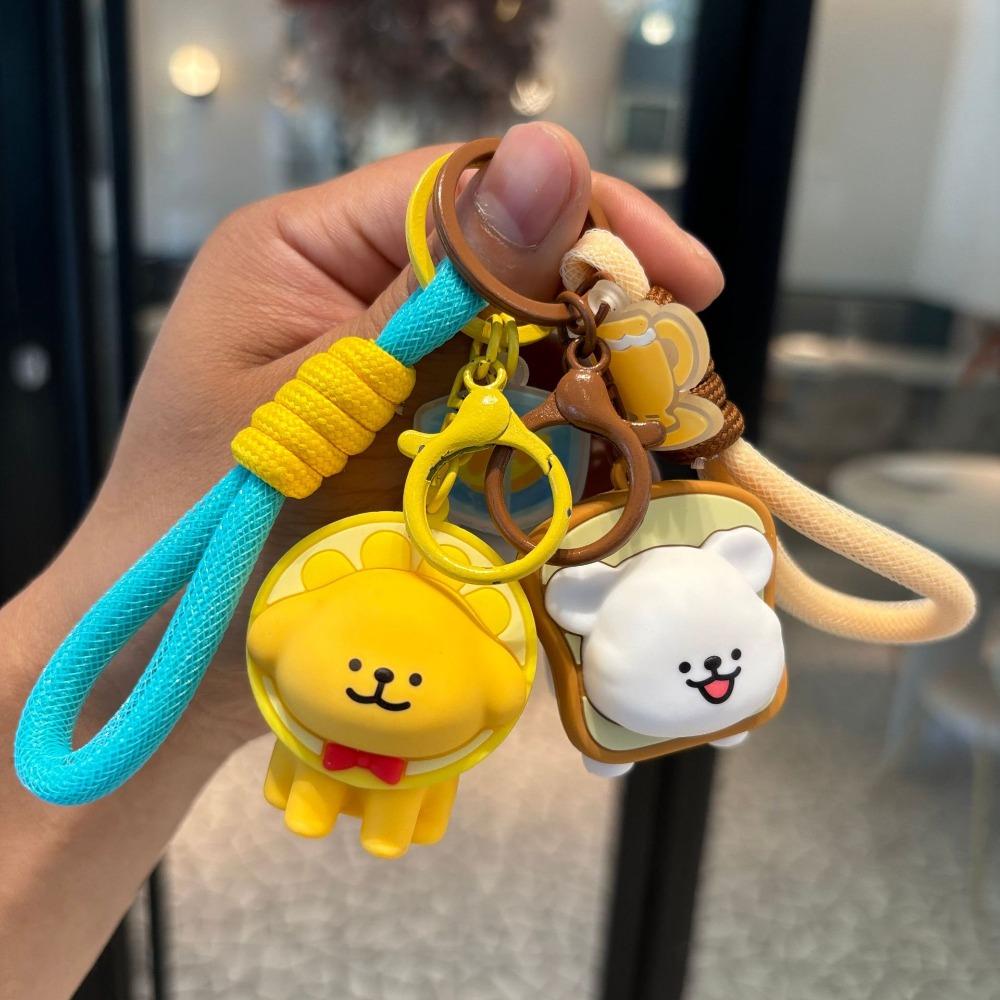

Cartoon Line Puppy Fruit Keychain Donut Donut Head Cover Puppy Pendant Schoolbag Pendant style 4