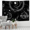 Sun Moon Tapestry Black White Starry Sky Wall Hanging Astrology Divination Matwitchcraft Hippie Mandalas Psychedelic Taiji Decor