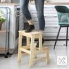 KADAX Wooden Kitchen Stool 50cm Platform With Step Solid