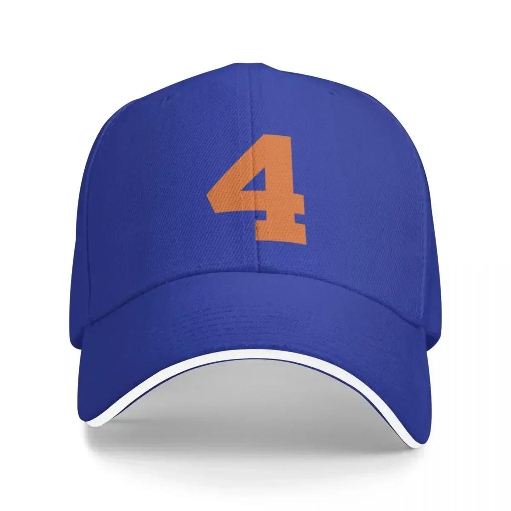 Number 4 Orange six Sports number 4 Baseball Cap Hood winter hats for Unisex For WoUnisex Unisexs
