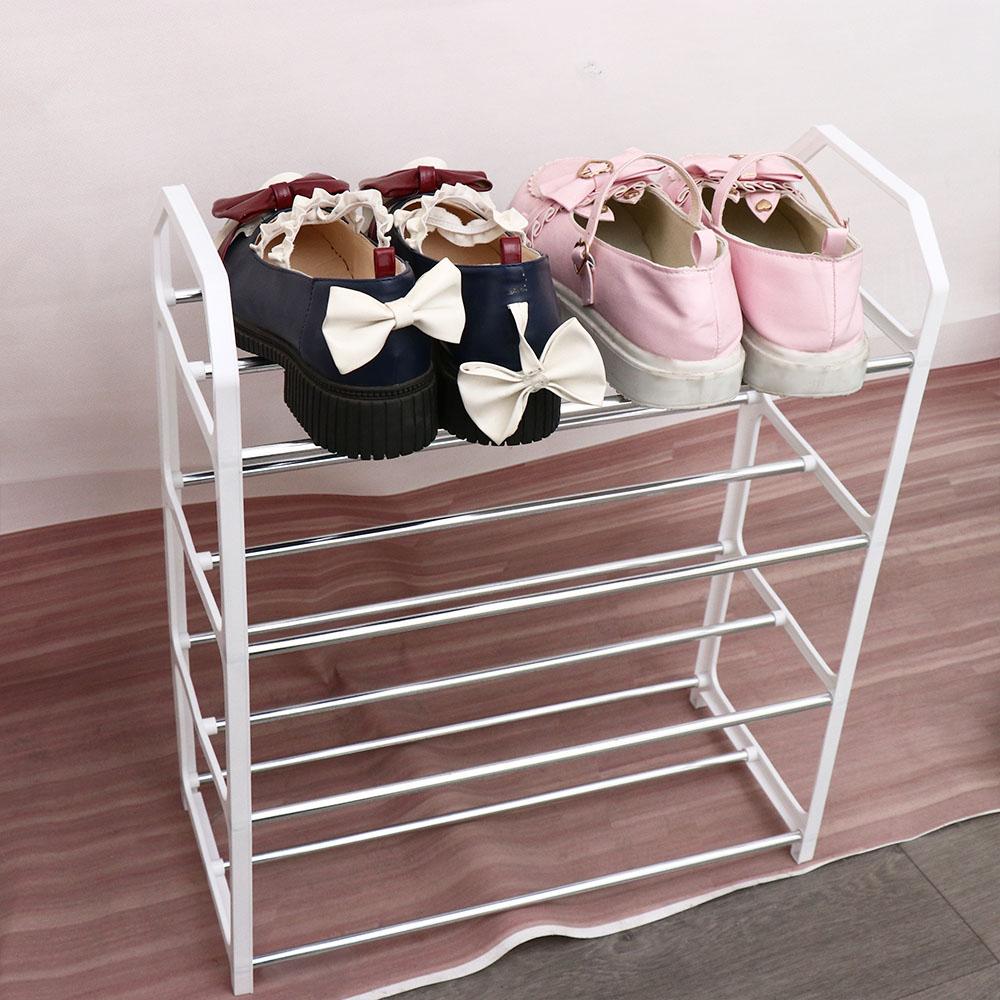 Trapezoid Assembly Shoe Rack Plastic Assembly Shoecase Simple 4 Tiers Shoe Cabinet  Dorm Room