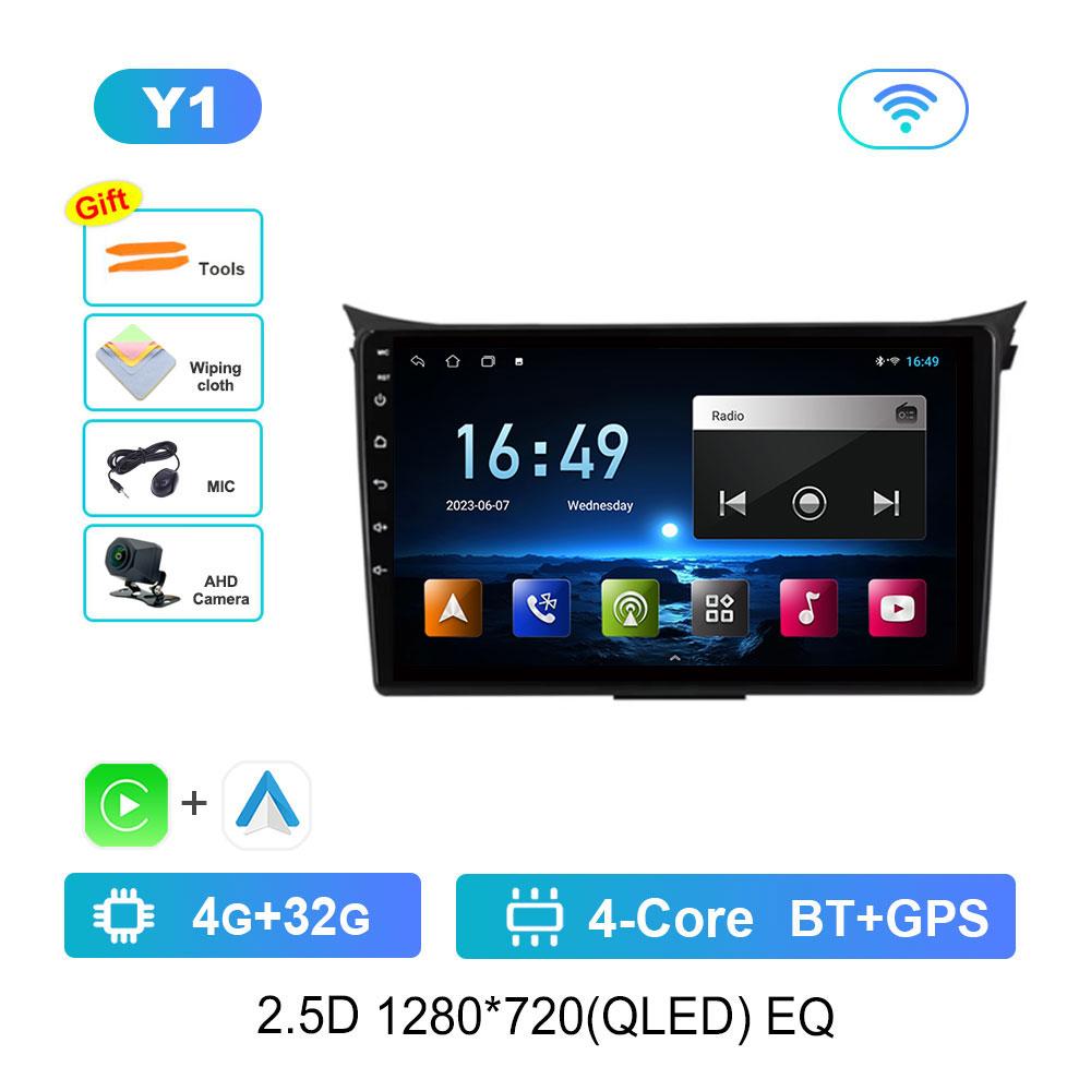Android 14 Intelligent System WiFi GPS for Hyundai I30 Elantra GT 2012 - 2017 Split Screen 4G BT Car Radio Multimedia Player