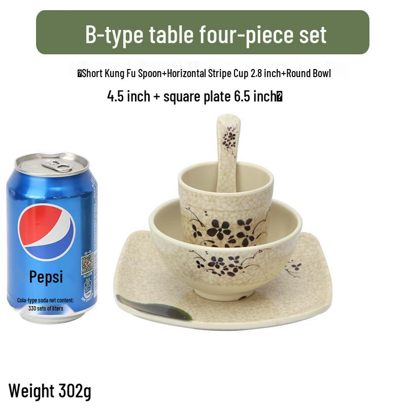 Qianxing Green Lotus Melamine Tableware Set