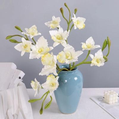 Echte Berührung Cattleya Orchideenstiel Lebensechte Optik Cymbidium Orchideen-Zweig Hochzeit
