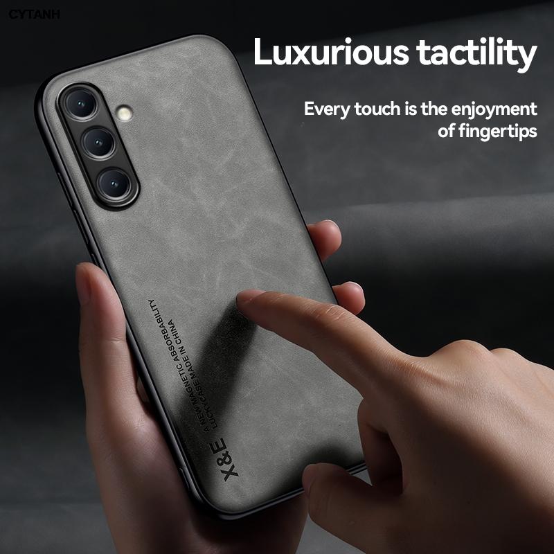 Car Holder Case For Samsung Galaxy M35 Cover M55 M15 F15 F55 M 55 35 F 15 SM-M356B SM-M556B Built-in Magnetic Phone shell Coque