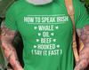 Funny St. Patrick's Day Tee: How To Speak Irish Green T-Shirt