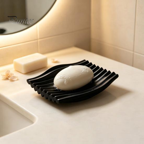 Gift for Home 3D Printed Soap Dish, Minimalist Wave Design Bathroom Holder, Small Countertop Stand Shower Tray Bathroom, Kitchen Sink, Vanity Trinket