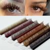 Custom Logo Matte Brown Cashmere Lash Extension Soft Color Volume Lash Trays Individual Color Eyelash Extension Supplies