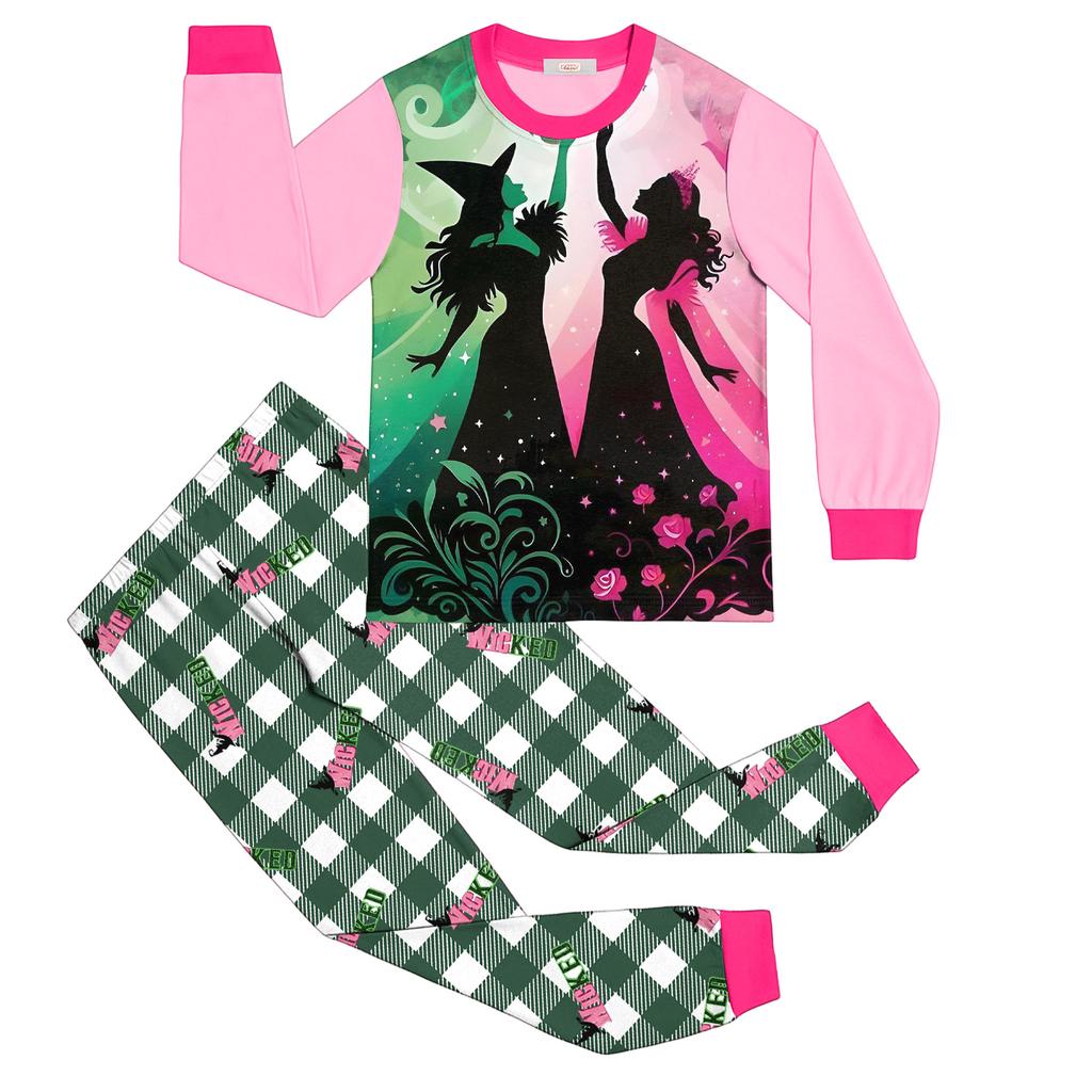 Children's Fashion Suit Skirt Round Neck Long Sleeve Top Pants